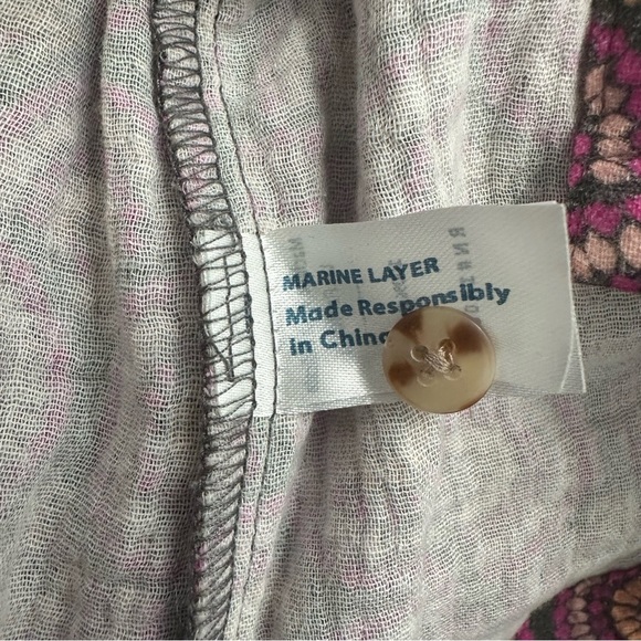 Marine Layer Printed Colette Doublecloth Top Fan Block Print SZ XS NWOT READ - Picture 6 of 9